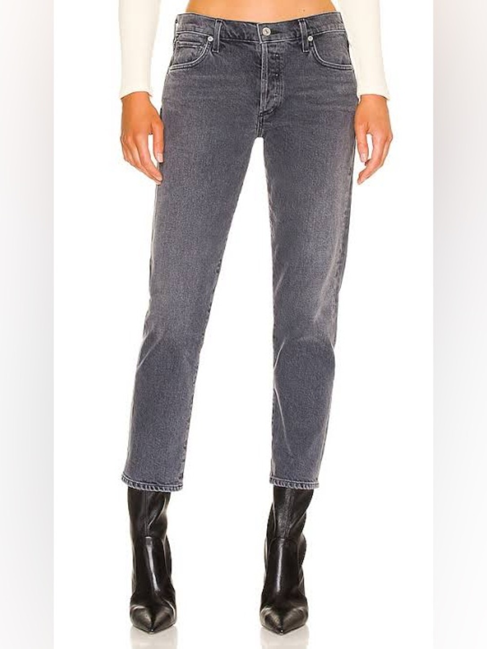 Citizens of Humanity Emerson Slim Boyfriend Jeans in the gray "Whisper" wash